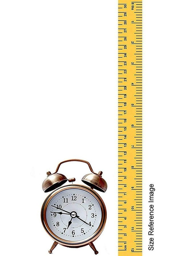 OANGO ساعة منبه طاولة نحاسية مزدوجة الجرس من OANGO مع إضاءة LED ليلية، مناسبة للطلاب وغرف نوم الأطفال (نحاسي) - Image 5